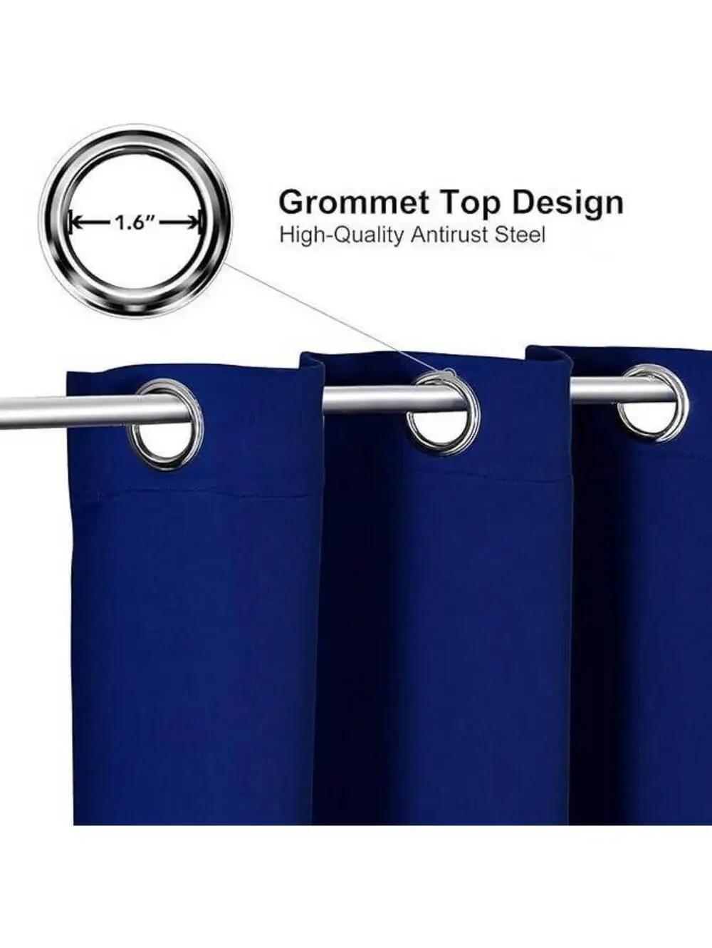 Brand New ChrisDowa Blackout Curtains – Royal Blue, 42
